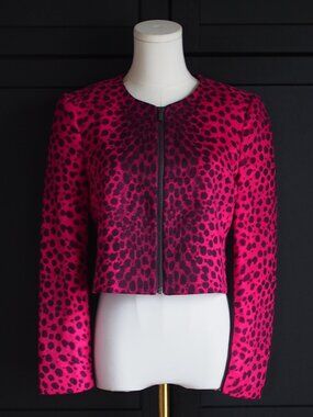 BCBGMAXAZRIA | "Suvi" Cheetah Print Crop Jacket